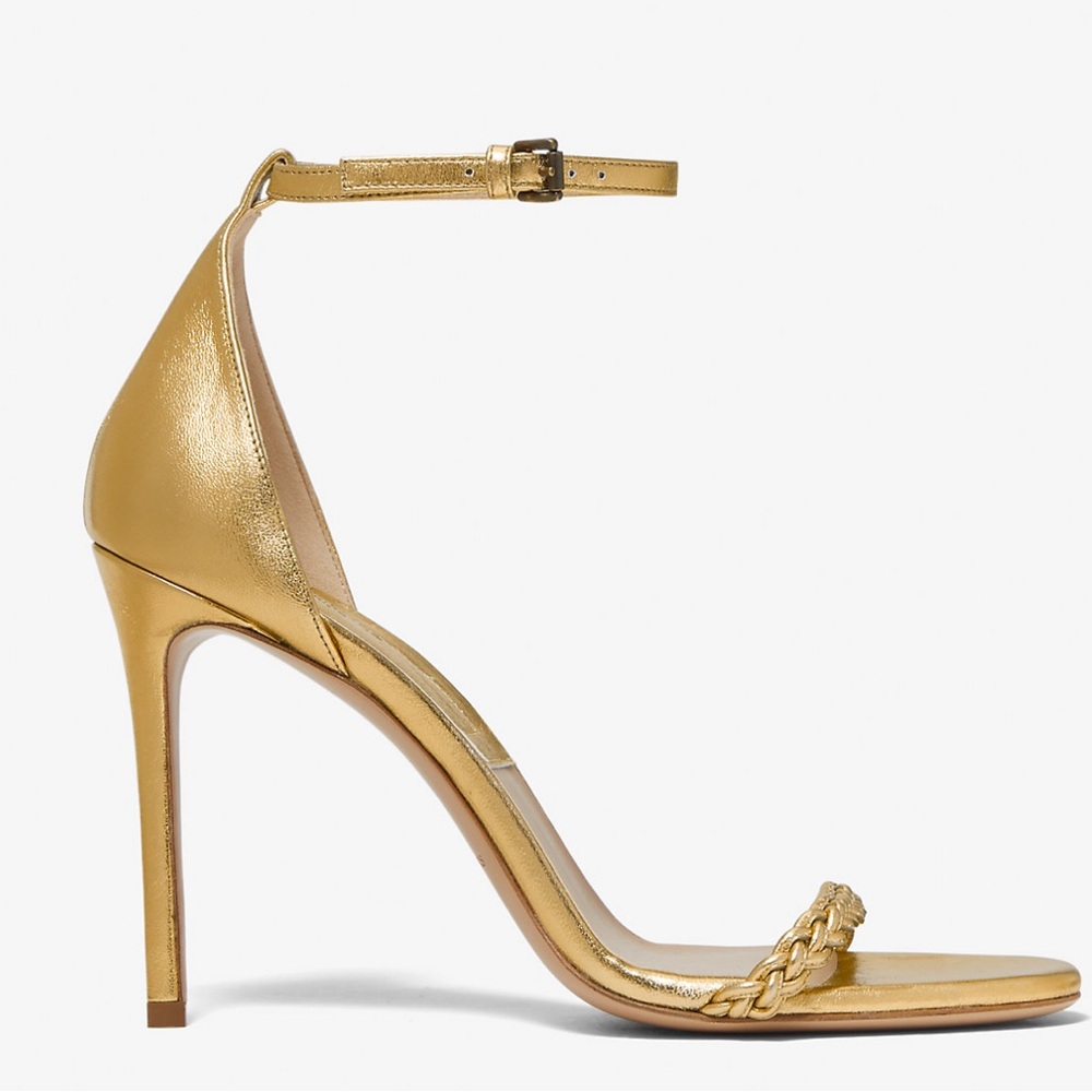Michael Kors Collection Joslyn Gold Strappy Stilettos